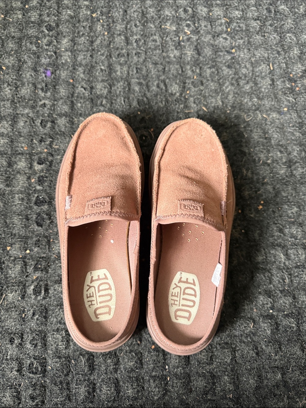 Hey Dude Dusty Rose Suede Slip-Ons